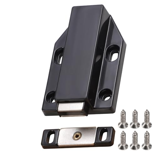 Drückentriegelungs-Schrank-Hardware-Set, 4 Schrauben, Befestigungspunkte, keine Erosion, schließt für glatte Tür, Funktionalität, ABS-Kunststoff, Kleiderschrank-Türöffner von Thewasc