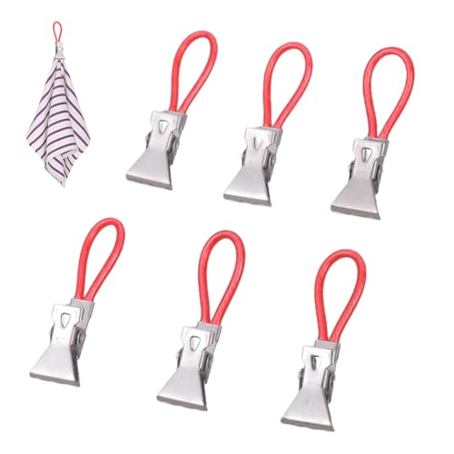 Handtuchhalter zum Aufhängen, Metall, Stahl, tragbar, für Tee, Handtücher, Halter, Clip für Küche, Badezimmer, Camping, Badezimmer, Zubehör, 6 Stück von Thewasc