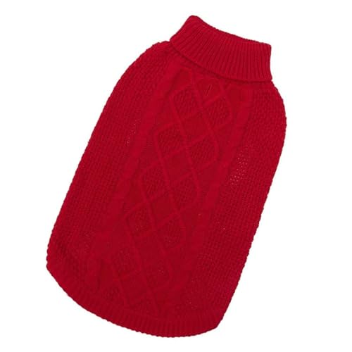 Modischer, warmer Zopfstrickmantel, Hundepullover, Kleidung, warmer Rollkragenpullover für kleine bis große Hunde, Alltagskleidung, Strickwaren von Thewasc