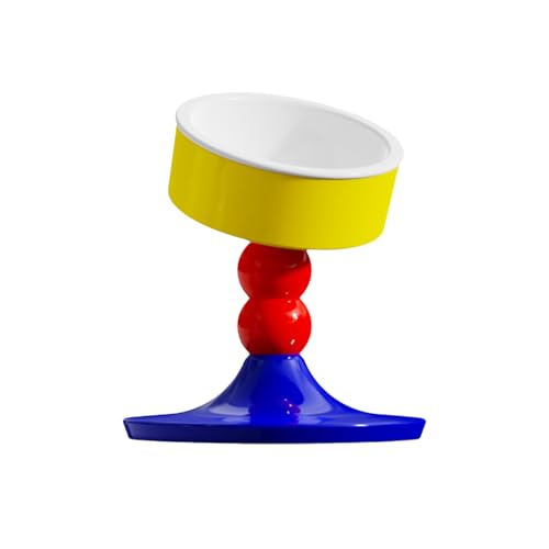 Rutschfester, abgewinkelter Futternapf, verstellbar, erhöhter Keramik-Wassernapf für Kätzchen, kleine Hunde, Futterzubehör, Keramik, erhöhter Futternapf von Thewasc