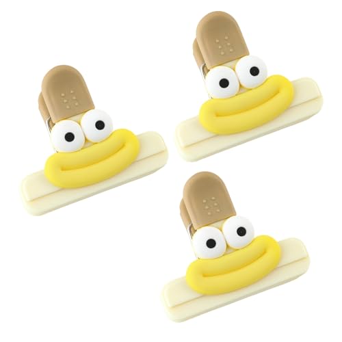 Set mit 3 weichen Silikon-Griff-Taschenclips für Snacks, praktische Chipbeutel-Versiegelung, Lebensmittelaufbewahrungszubehör, Lebensmittelkonservierungs-Clips von Thewasc