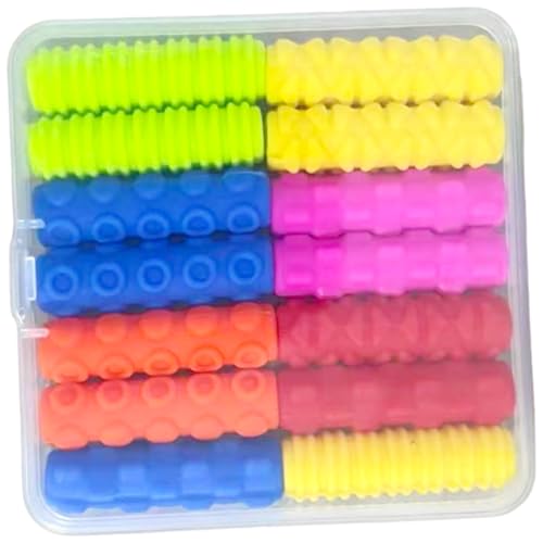 Thewasc 14/28 Stück weiche Silikon-Stiftgriffe, ergonomische Halter, Schreibhilfe, Stifthalter für Kleinkinder, Kinder, Silikongriff für Kinder von Thewasc
