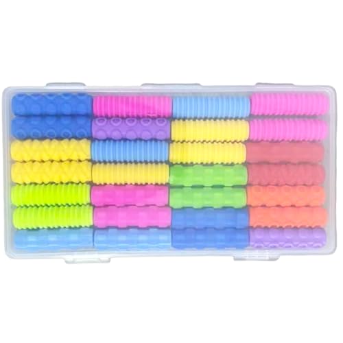 Thewasc 14/28 Stück weiche Silikon-Stiftgriffe, ergonomische Halter, Schreibhilfe, Stifthalter für Kleinkinder, Kinder, Silikongriff für Kinder von Thewasc