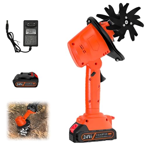 Thewasc 21 V Elektrische Kleine Pinne Mit 2x1.5AH Batterien 10 cm Arbeitsbreite 4 Zeilen Von Zinken Handheld Bodenlockerung Sicherheitsschloss Unkraut Entfernung Elektrischer Kultivierter von Thewasc