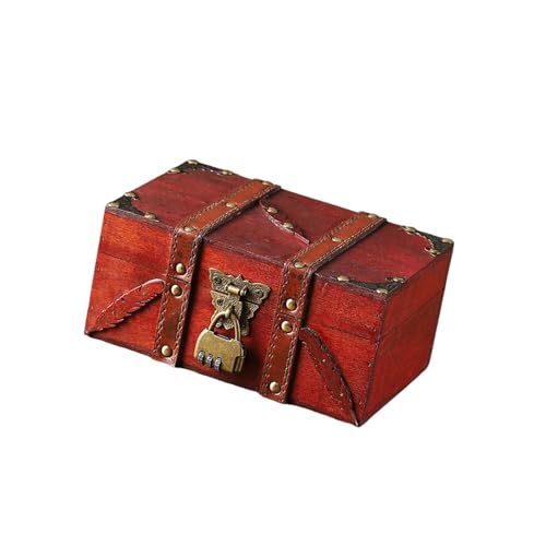 Thewasc Elegante Europäische Stile Abschließbare Holzschmuckschachtel Secure Storage Organizer Mit Schloss Für Wertsachen Hausdekoration Abschließbar Holzschmuck Organizer Vintage Design Design von Thewasc