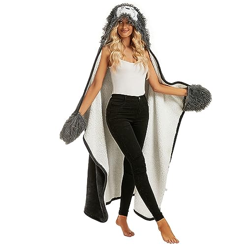 Thewasc Kapuze Fleece Bleib Bequem Und Trendy Universell Tragbar Mit Ärmeln Fluffysofa Geburtstag von Thewasc