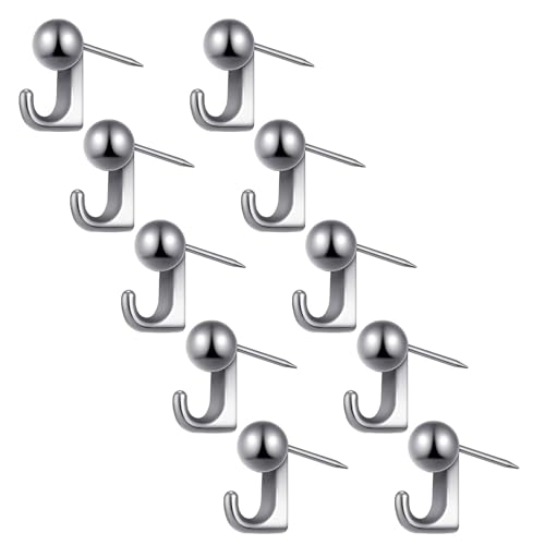 Thewasc Pinnnadel-Haken aus Zinklegierung, robuste Wandaufhänger für Korkplatten, Holzplatten, rostfrei, Heimdekoration, Wandbefestigungshaken-Set, 10 Stück Thewasc Pinnnadel-Haken aus Zinklegierung, robuste Wandaufhänger für Korkplatten, Holzplatten, rostfrei, Heimdekoration, Wandbefestigungshaken-Set, 10 Stück von Thewasc