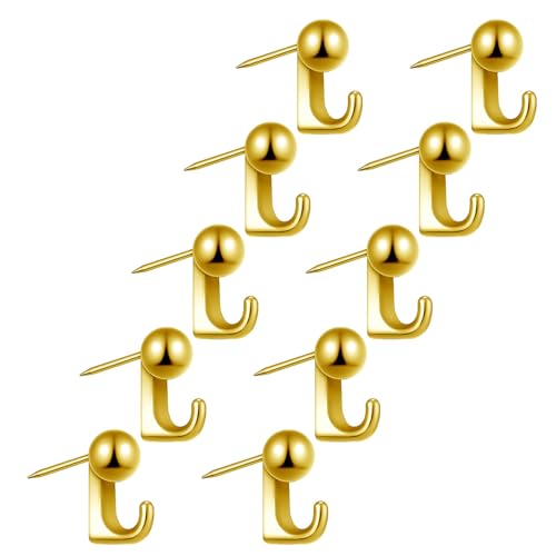 Thewasc Pinnnadel-Haken aus Zinklegierung, robuste Wandaufhänger für Korkplatten, Holzplatten, rostfrei, Heimdekoration, Wandbefestigungshaken-Set, 10 Stück Thewasc Pinnnadel-Haken aus Zinklegierung, robuste Wandaufhänger für Korkplatten, Holzplatten, rostfrei, Heimdekoration, Wandbefestigungshaken-Set, 10 Stück von Thewasc
