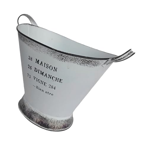 Thewasc Retros Übertopf aus beschichtetem Eisen mit ergonomischen Griffen, multifunktionaler dekorativer Eimer für drinnen und draußen, minimalistisches Eisen von Thewasc