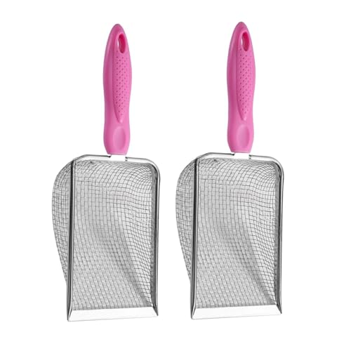 Thewasc Schaufel für Katzenstreu, Artefaktschaufel, feine Siebschaufel, kleines Loch, Schaufel, Schmutz, robustes Netz, Bodensieb, Eintopfen, Heimgartenausrüstung von Thewasc