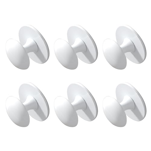 Thewasc Selbstklebende Schrankknäufe, Stahl, kein Bohren, einfache Installation für Schubladen, Glastür, Badezimmerschränke, stark klebend, 6 Stück von Thewasc