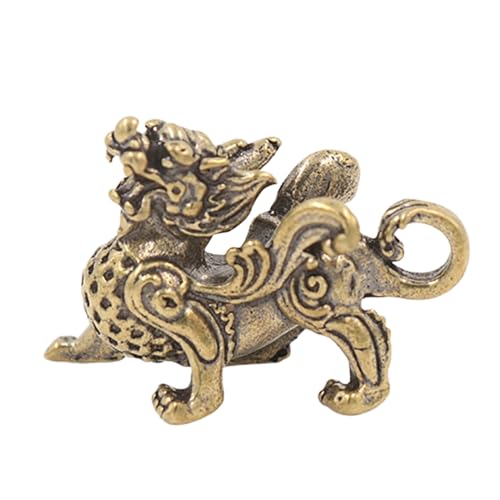 Thewasc Vintage Messing Fengshui Drache Statue für Reichtum und Glück Ornamente für Schreibtisch Auto Home Office Glückssymbol Skulptur Wohnzimmer Arbeitszimmer Schlafzimmer Dekoration von Thewasc