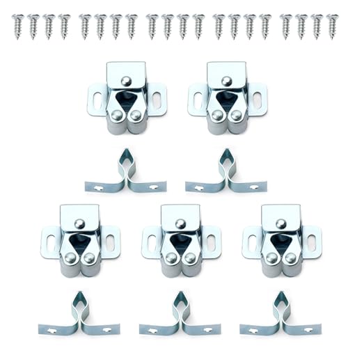 Türschnäpper mit mehreren Oberflächen, Doppelrolle, starker Halt, Schrankschnäpper mit Schrauben, einfache Installation für Zuhause, Doppelrolle, Schranktürschnäpper von Thewasc