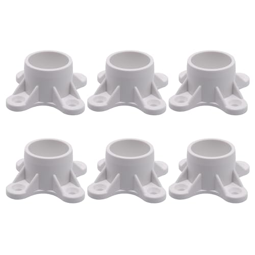 UV-beständige PVC-Flanschverschraubungen, starke Rohrverbinder-Set zur Sicherung von Regalen und Stabilisierung von Tischbeinen, einfache PVC-Armaturen für Regale, 6 Stück von Thewasc