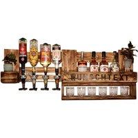 Whiskyregal Wandbar Whiskeyregal Rustikal Getränkespender Schnaps Gin Whiskey Whisky Palettenmöbel Schnapsregal Weinbar Wandregal Weinregal von ThewooddesignerGbR