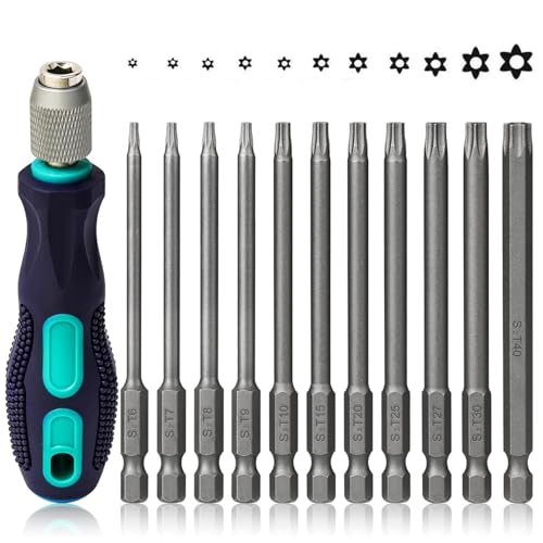 11-PieceHexagon Head Set T6-T40,with 1 Piece 1/4 Inch Bit Hand Holder,Magnetic Screwdriver Set,Hexagonal Magnetic Hex Screwdriver ,Length 100 mm 11-PieceHexagon Head Set T6-T40,with 1 Piece 1/4 Inch Bit Hand Holder,Magnetic Screwdriver Set,Hexagonal Magnetic Hex Screwdriver ,Length 100 mm von Thgtao