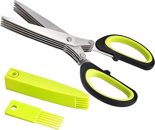 Kräuterschere Herb Scissors Schnittlauchschere Edelstahl Küchenschere Gemüseschere Mit 5 Klingensystem Sicherheitsabdeckung Und Reinigung Kamm Kräuterschere Herb Scissors Schnittlauchschere Edelstahl Küchenschere Gemüseschere Mit 5 Klingensystem Sicherheitsabdeckung Und Reinigung Kamm von Thgtao