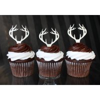 100 Hirsch Geweih Cupcake Topper | Acryl 100 Hirsch Geweih Cupcake Topper | Acryl von ThickandThinDesigns