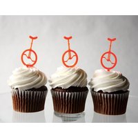 12 Einrad Cupcake Topper | Acryl von ThickandThinDesigns