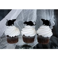 12 Halloween-Ratten-Cupcake-Topper | Acryl von ThickandThinDesigns