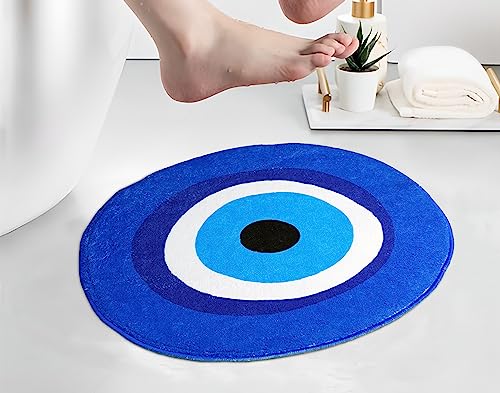 Interessante Dämon Evil Eye Blau Styling Plüsch Teppiche Schöne Schlafzimmer Fußmatte Cartoon Badezimmer Saugfähige Badematte Indoor Teppich Schlafzimmer Rutschfeste Matten 81,3 x 50,8 cm von Thideape