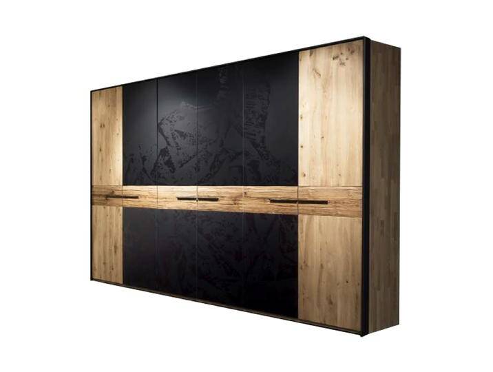 Thielemeyer Steel Drehtürenschrank 6-türig in Wildeiche gebürstet mit Mittelriegel und 4 Colorglastüren mit Kristallmotiv Graphit und 2 Spaltholztüren Thielemeyer Steel Drehtürenschrank 6-türig in Wildeiche gebürstet mit Mittelriegel und 4 Colorglastüren mit Kristallmotiv Graphit und 2 Spaltholztüren von Thielemeyer