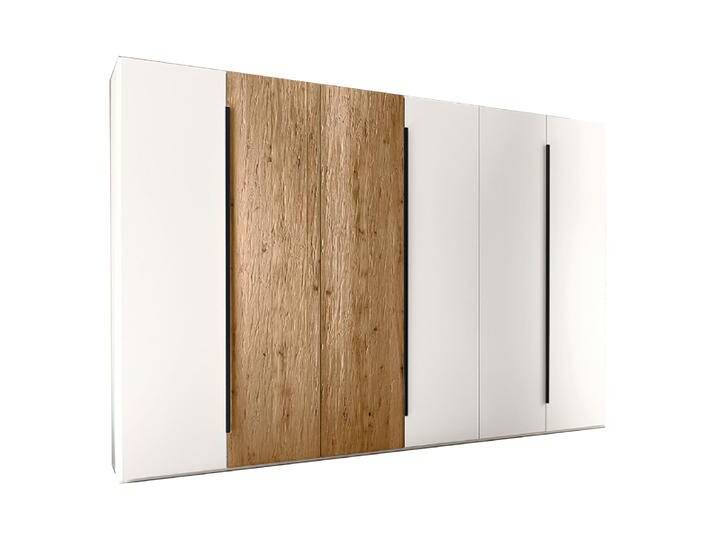 Thielemeyer Zano Drehtürenschrank 6-türig in Lack Weiß mit Balkeneiche gehackt Griffe in anthrazit Thielemeyer Zano Drehtürenschrank 6-türig in Lack Weiß mit Balkeneiche gehackt Griffe in anthrazit von Thielemeyer