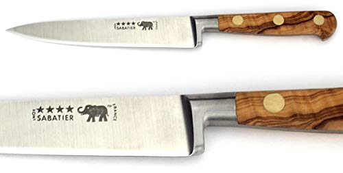 Thiers-Issard Sabatier Aufschnittmesser Allzweckmesser - Klinge 15 cm - Griff Olivenholz - Durchgeschmiedete Profi Qualität von Thiers-Issard