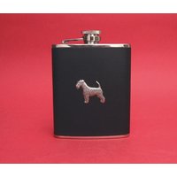 Airedale Terrier Schwarz Leder 6 Unzen Flachmann Hund Geschenk Papa Geburtstag Weihnachtsgeschenk Vatertagsgeschenk Trauzeugen Hochzeitsgeschenk Für von ThimblesnObjectDart