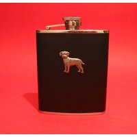 Border Terrier Design Schwarz Leder 6 Unzen Flachmann Geschenk Vatertagsgeschenk Hund Papa Für Ihn Hunde Geschenke von ThimblesnObjectDart