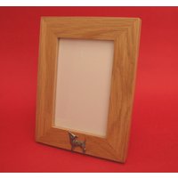 Chihuahua-Portrait-Bilderrahmen 6 "x 4" Mit Handgegossenem Zinnmotiv Muttertag-Vatertaggeschenk von ThimblesnObjectDart