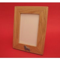 Cocker Spaniel Portrait Echte Eiche Bilderrahmen 6 "x 4" Mit Handgegossenen Zinn Motiv Muttertag Vatertag Geschenk von ThimblesnObjectDart