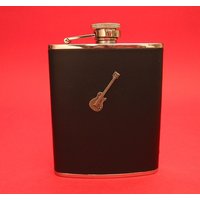 E-Gitarre Schwarz Leder 6 Unze Flachmann Geschenk von ThimblesnObjectDart
