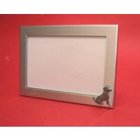 Jack Russell Landschaftsbilderrahmen 4 "x 6" Mit Handgegossenem Zinnmotiv Mutter Vater Russel Geschenk von ThimblesnObjectDart