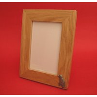 Labrador Retriever Portrait Echte Eiche Bilderrahmen 6 "x 4" Mit Handgegossenen Zinn Motiv Muttertag Vatertag Geschenk von ThimblesnObjectDart