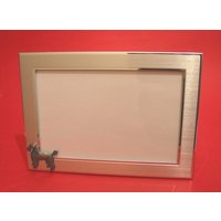 Landschaft-Pudel-Fotorahmen 4 "x 6" Mit Hand Cast Zinn Motiv Mutter Vater Pudel Geschenk von ThimblesnObjectDart