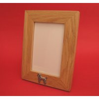 Pudel-Porträt-Bilderrahmen Aus Eiche 15 X 10 cm Mit Handgegossenem Zinnmotiv Muttertag-Vatertagsgeschenk von ThimblesnObjectDart