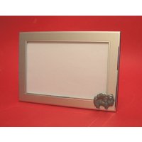 Westpommern Hund Landschaft-Fotorahmen 4 "x 6" Mit Hand Cast Zinn Motiv Mutter Vater Pommern Geschenk von ThimblesnObjectDart
