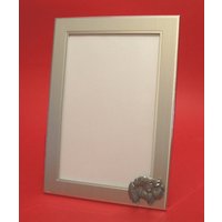 Westpommern Hund-Portrait Fotorahmen 6 "x 4" Mit Hand Cast Zinn Motiv Mutter Vater Pommern Geschenk von ThimblesnObjectDart