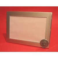 st Christopher Photo Frame 4 "x 6" Landschaftsbilderrahmen Mit Handgegossenem Zinnmotiv von ThimblesnObjectDart