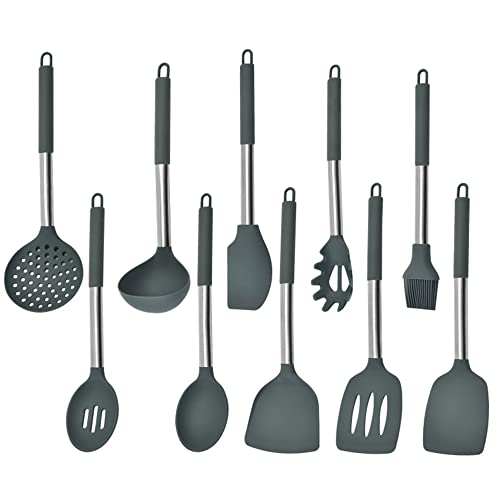 Silikon Küchenhelfer Set, 24 Stück Hitzebeständiger BPA Frei Silikon Küchenutensilien Geschlitzt Pfannenwender Kochlöffel Spülmaschinengeeignet, Antihaft Spachtel zum Kochen Kochgeschirr, Schwarz von Thimmamma