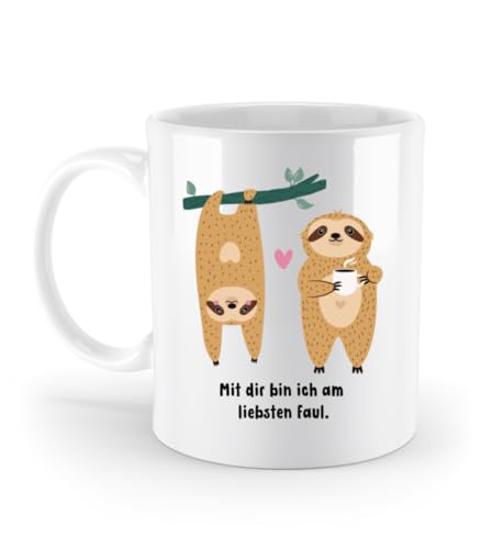 Tasse Faultier Liebe | Mit dir bin ich am liebsten faul | Kaffeetasse süßes Geschenk Liebe Partner Frau Mann | Standard Tasse 330ml Tasse Faultier Liebe | Mit dir bin ich am liebsten faul | Kaffeetasse süßes Geschenk Liebe Partner Frau Mann | Standard Tasse 330ml von Things of Happiness