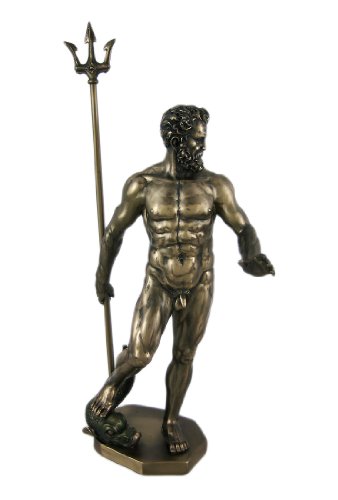 Griechischer Gott Poseidon Statue Neptune Nude Bronze von Things2Die4