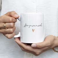 Herzensmensch Tasse Keramik - Geschenk Für Lieblingsmenschen | Freundschaftsgeschenk Keramiktasse 330Ml Freund Partner von ThingsOfHappiness