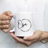 Tasse Opa Eigenschaften | Kaffeetasse Für Mit Spruch Geschenkidee Allerbester Großvater Geburtstag Geschenk - Standard von ThingsOfHappiness