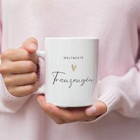 Weltbeste Trauzeugin Tasse - Geschenk Für | Willst Du Meine Werden Dankeschön Keramiktasse 330Ml von ThingsOfHappiness