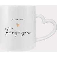 Weltbeste Trauzeugin Tasse Mit Herzgriff - Geschenk Trauzeugin, Dankeschön | Willst Du Meine Sein Keramiktasse 300Ml von ThingsOfHappiness
