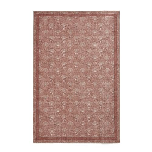 Think Rugs Catherine Lansfield Deco Peacock Waschbarer Teppich, Terrakotta von Think Rugs