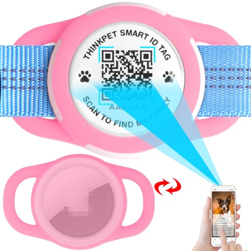 ThinkPet AirTag Hundehalsband mit QR Code Smart Pet ID Tag, Dual-Loop Tracker Halter mit Smart QR Code, Wasserdicht Staubdicht Silent Airtag Halter Small Pink ThinkPet AirTag Hundehalsband mit QR Code Smart Pet ID Tag, Dual-Loop Tracker Halter mit Smart QR Code, Wasserdicht Staubdicht Silent Airtag Halter Small Pink von ThinkPet