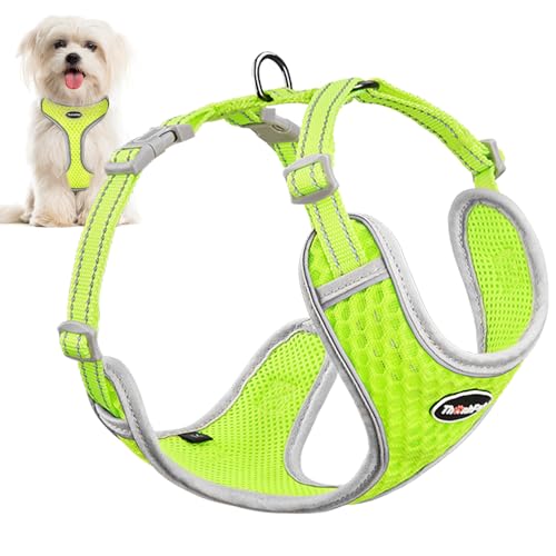 ThinkPet No-Pull Hundegeschirr Leine Set, Atmungsaktiv Brustgeschirr für Kleine Mittlere Große Hunde, Einstellbar Weich Laufgeschirre Sicher Kontrolle Gepolstert Reflektierendes Sicherheitsgeschirr von ThinkPet